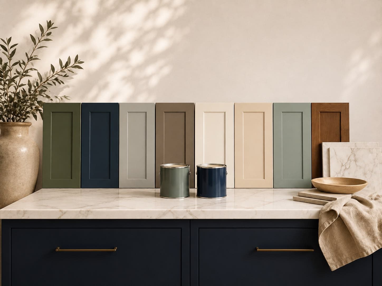 Custom color kitchen cabinets