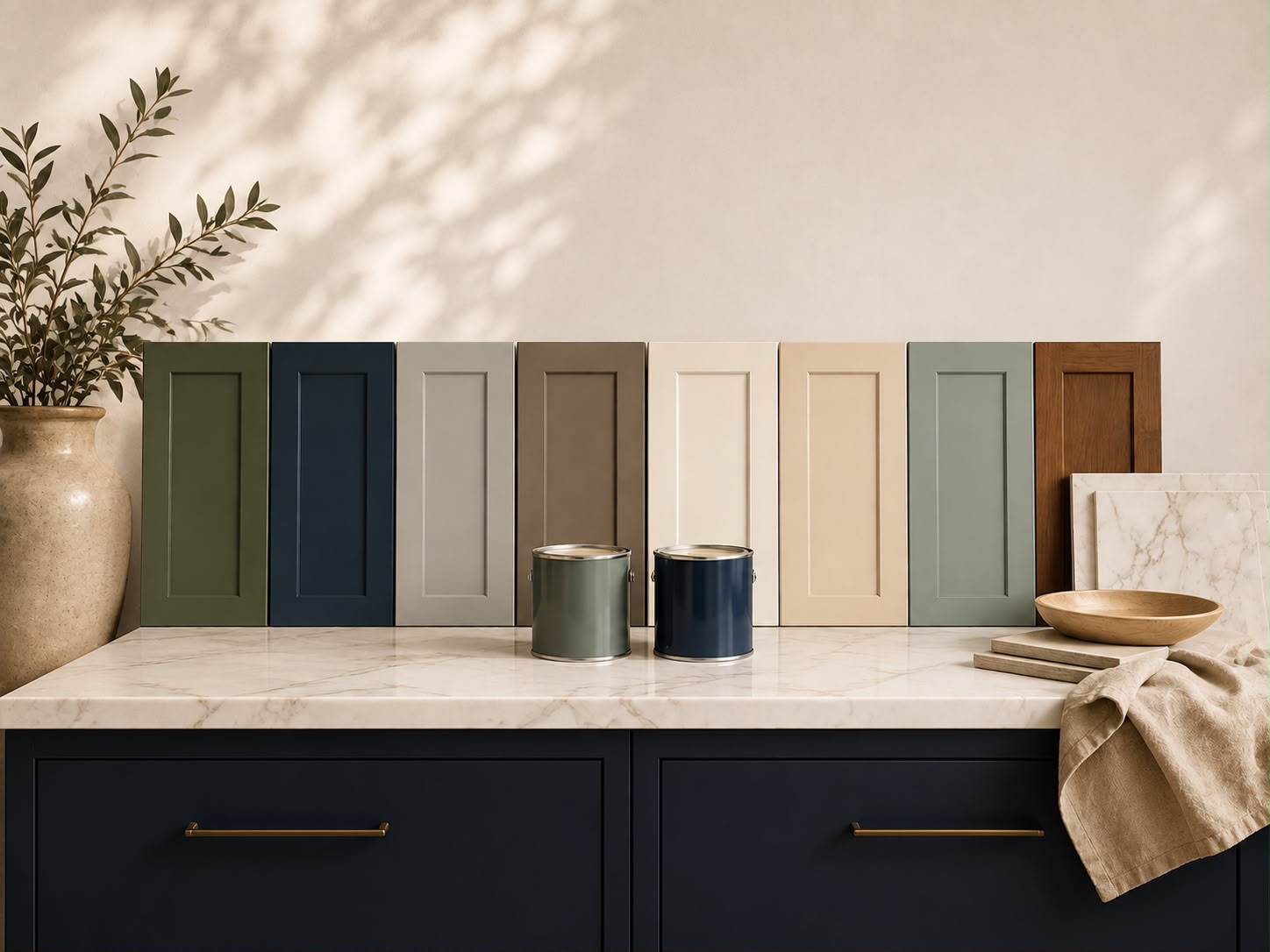 Custom color kitchen cabinets